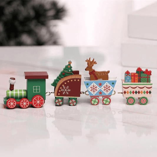 Mini Tren de Madera Navideño 🚂🎄